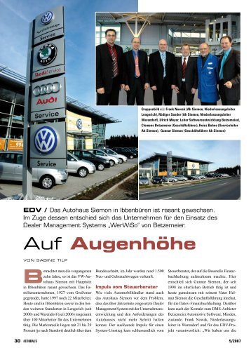 Auf Augenhöhe - betzemeier automotive software GmbH & Co.KG