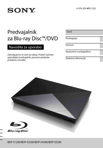 Sony BDP-S3200 - BDP-S3200 Istruzioni per l'uso Sloveno