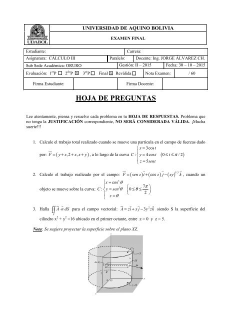 CÁLCULO III - HOJA DE PREGUNTAS _PDF_