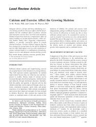 Lead Review Article Calcium and Exercise Affect the Growing ...