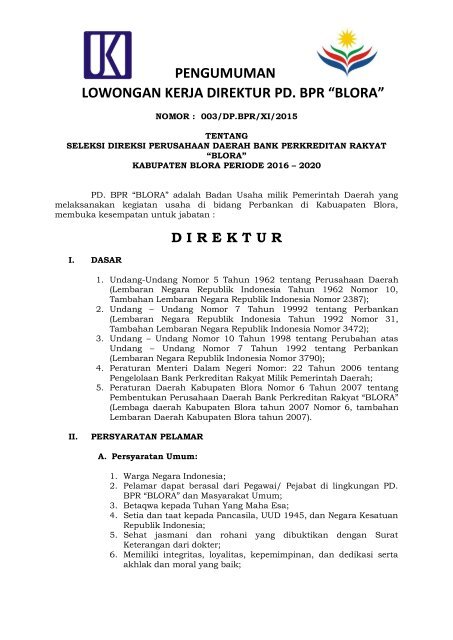 Lowongan kerja kabupaten blora