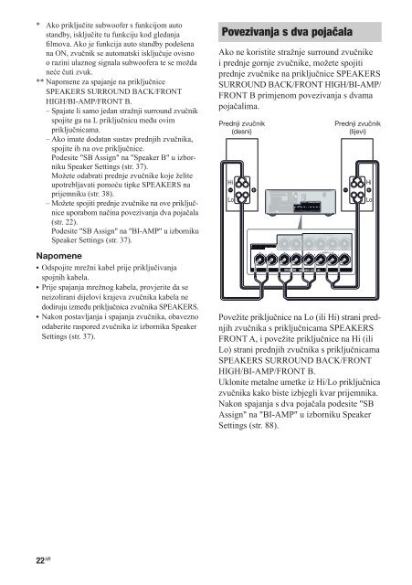 Sony STR-DN1020 - STR-DN1020 Istruzioni per l'uso Croato