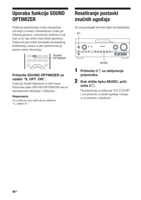 Sony STR-DN1020 - STR-DN1020 Istruzioni per l'uso Croato