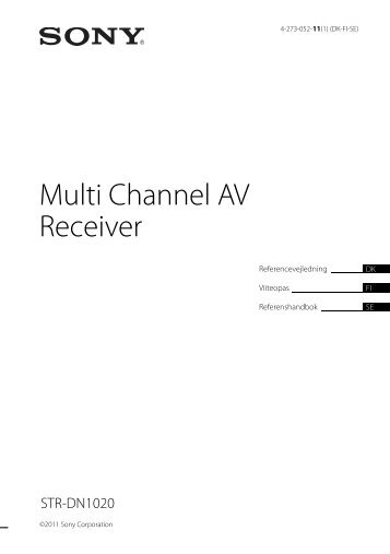 Sony STR-DN1020 - STR-DN1020 Guida di riferimento Danese