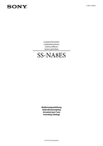 Sony SS-NA8ES - SS-NA8ES Istruzioni per l'uso Tedesco