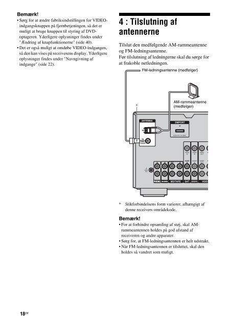 Sony STR-DA1500ES - STR-DA1500ES Istruzioni per l'uso Danese