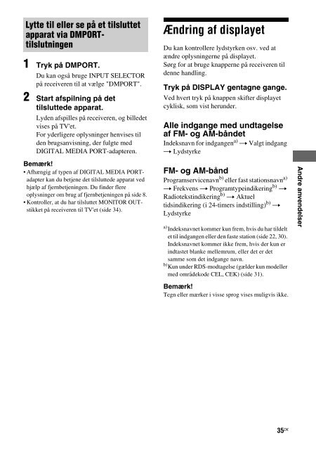 Sony STR-DA1500ES - STR-DA1500ES Istruzioni per l'uso Danese