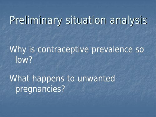Contraception and the consequences of unwanted pregnancy ...