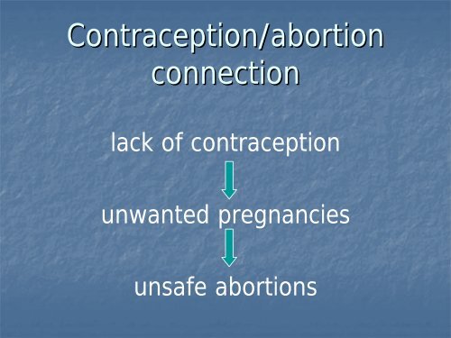 Contraception and the consequences of unwanted pregnancy ...