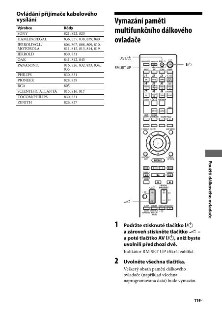 Sony STR-DA2800ES - STR-DA2800ES Istruzioni per l'uso Ceco