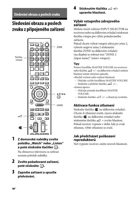 Sony STR-DA2800ES - STR-DA2800ES Istruzioni per l'uso Ceco