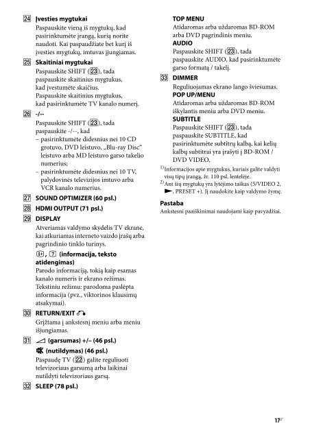 Sony STR-DA2800ES - STR-DA2800ES Istruzioni per l'uso Lituano