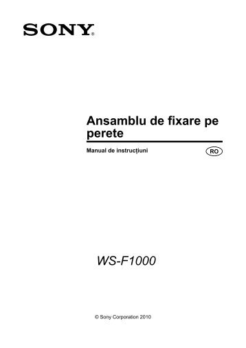 Sony WS-F1000 - WS-F1000 Istruzioni per l'uso Rumeno