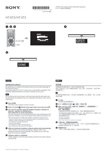 Sony HT-XT3 - HT-XT3 Manuale software Inglese