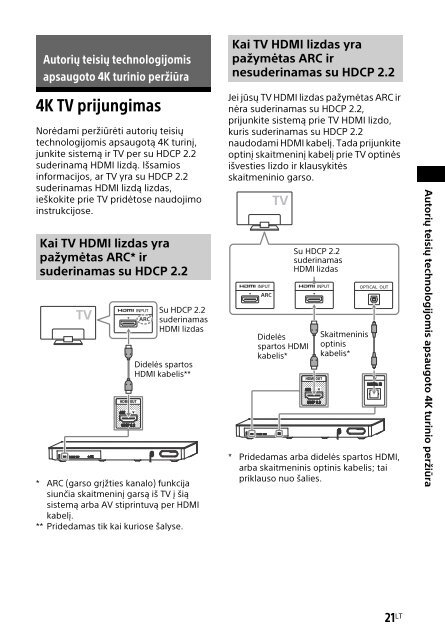 Sony HT-XT3 - HT-XT3 Istruzioni per l'uso Lituano