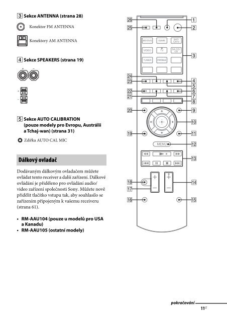 Sony STR-DH520 - STR-DH520 Istruzioni per l'uso Ceco