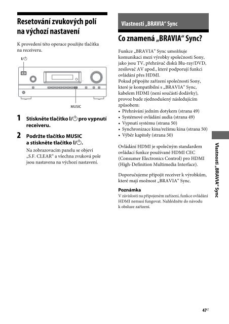 Sony STR-DH520 - STR-DH520 Istruzioni per l'uso Ceco