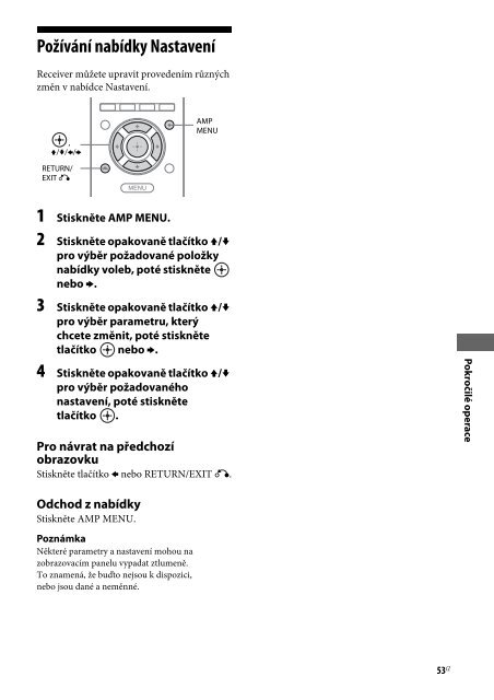 Sony STR-DH520 - STR-DH520 Istruzioni per l'uso Ceco