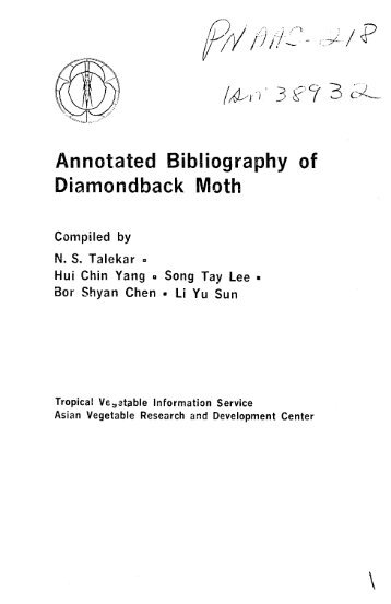 Annotated Bibliography of Diamondback Moth - part