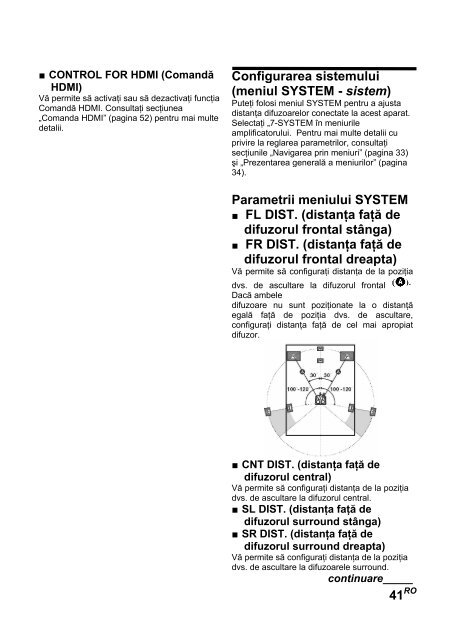 Sony HT-SF1300 - HT-SF1300 Istruzioni per l'uso Rumeno