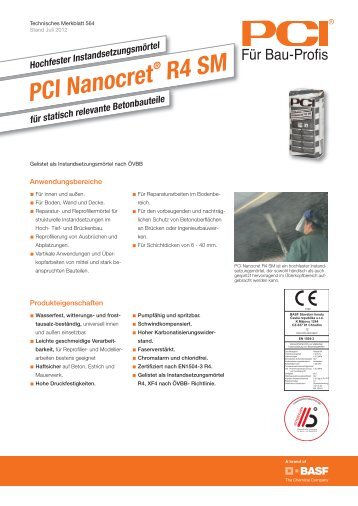 Hochfester Instandsetzungsmörtel PCI Nanocret ® R4 SM