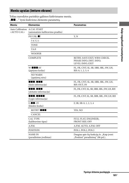 Sony STR-DA3700ES - STR-DA3700ES Istruzioni per l'uso Lituano