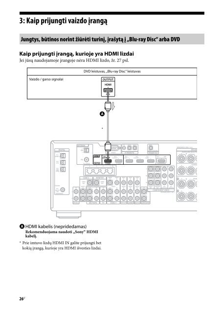 Sony STR-DA3700ES - STR-DA3700ES Istruzioni per l'uso Lituano