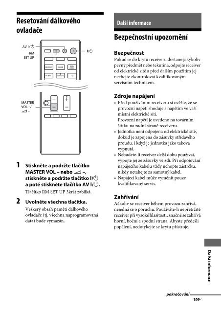 Sony STR-DN1030 - STR-DN1030 Istruzioni per l'uso Ceco