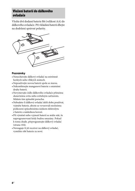 Sony STR-DN1030 - STR-DN1030 Istruzioni per l'uso Ceco