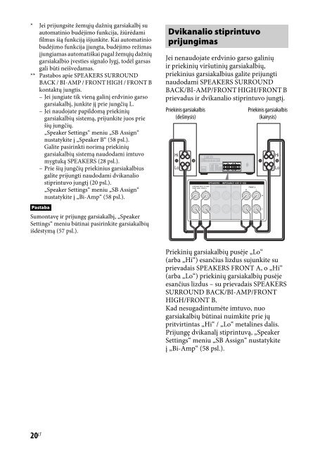 Sony STR-DH740 - STR-DH740 Istruzioni per l'uso Lituano