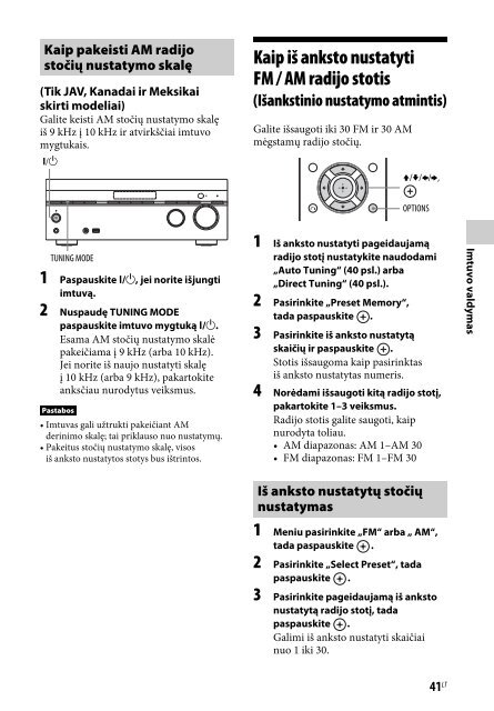 Sony STR-DH740 - STR-DH740 Istruzioni per l'uso Lituano