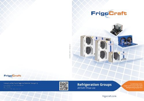 Frigocraft CDU English Price List (October 2015)