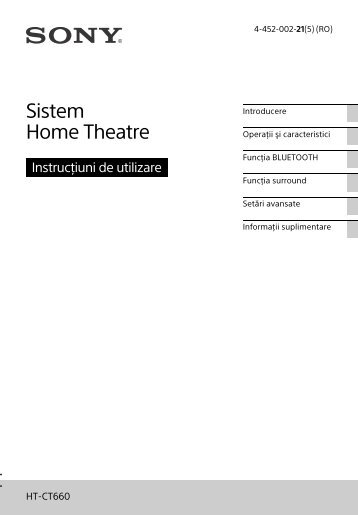 Sony HT-CT660 - HT-CT660 Istruzioni per l'uso Rumeno