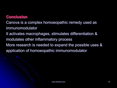 A Review of immunomodulators with reference to Canova - Similima