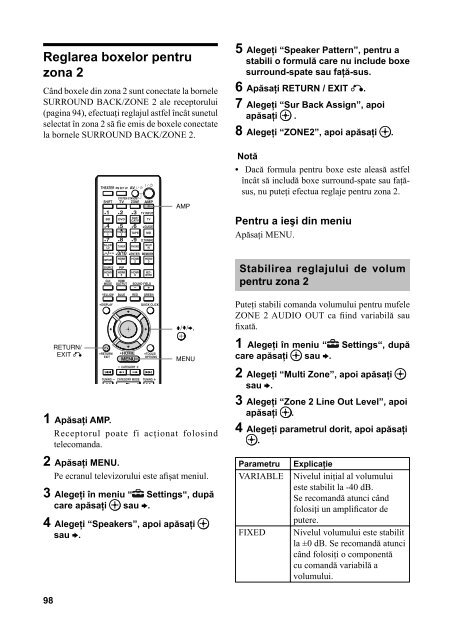 Sony STR-DA5600ES - STR-DA5600ES Istruzioni per l'uso Rumeno