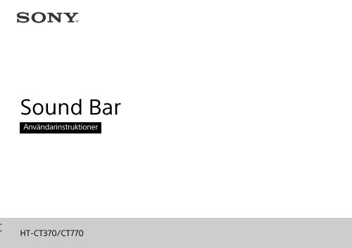 Sony HT-CT370 - HT-CT370 Istruzioni per l'uso Svedese