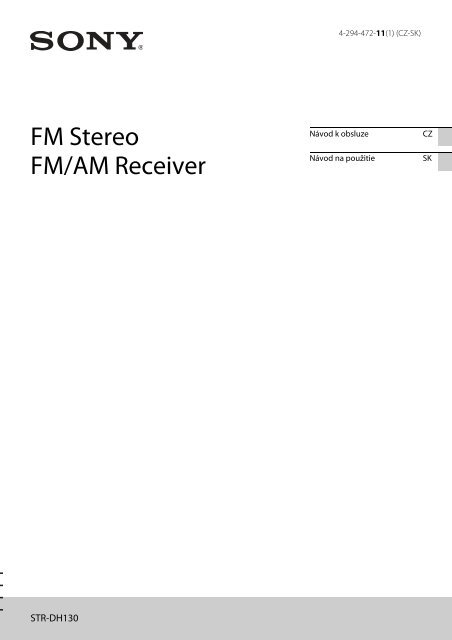 Sony STR-DH130 - STR-DH130 Istruzioni per l'uso Slovacco