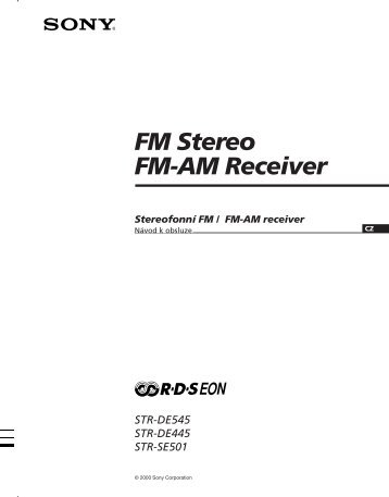 Sony STR-SE501 - STR-SE501 Istruzioni per l'uso Ceco