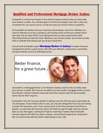 Qualified and Professional Mortgage Broker Sydney