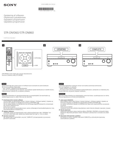 Sony STR-DN1060 - STR-DN1060 Varie Finlandese