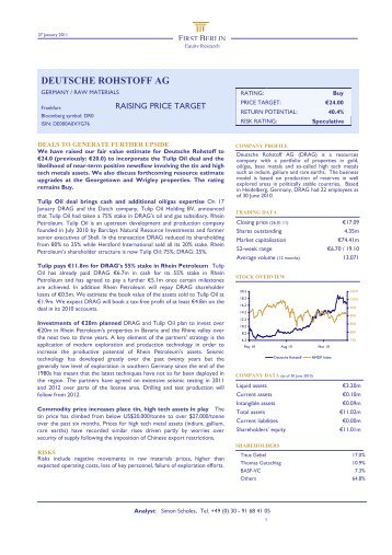 DEUTSCHE ROHSTOFF AG - GOLDINVEST.de