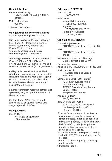 Sony STR-DN860 - STR-DN860 Guida di riferimento Croato