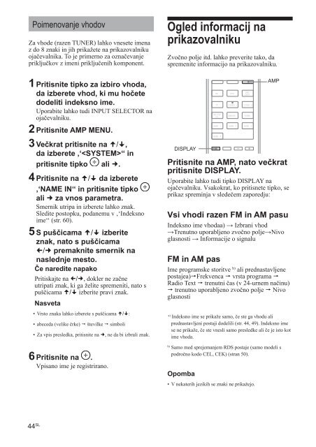 Sony STR-DH810 - STR-DH810 Istruzioni per l'uso Sloveno