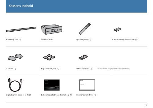 Sony HT-ST3 - HT-ST3 Istruzioni per l'uso Danese