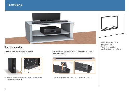 Sony HT-ST3 - HT-ST3 Istruzioni per l'uso Croato