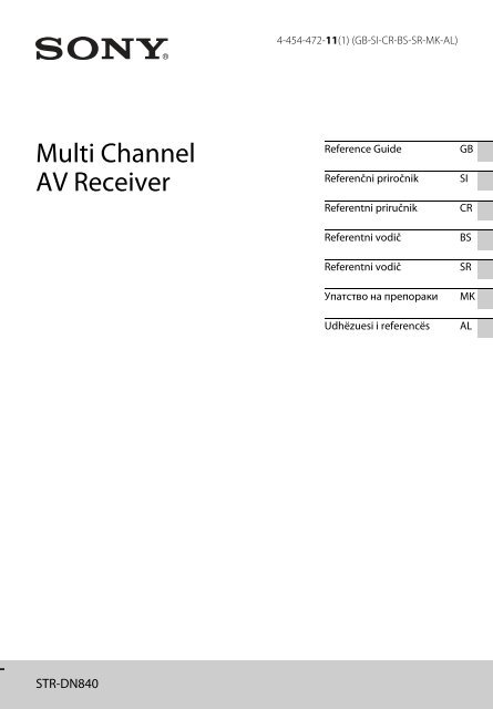 Sony STR-DN840 - STR-DN840 Guida di riferimento Croato
