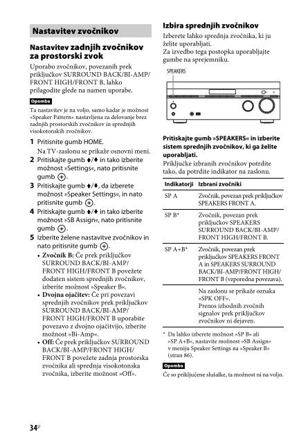 Sony STR-DN840 - STR-DN840 Istruzioni per l'uso Sloveno