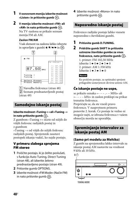 Sony STR-DN840 - STR-DN840 Istruzioni per l'uso Sloveno