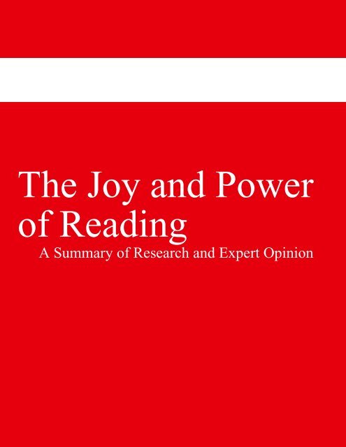 The Joy And Power Of Reading