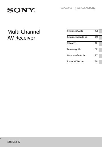 Sony STR-DN840 - STR-DN840 Guida di riferimento Finlandese